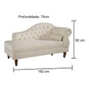 Ver imagem 3 de Divã Recamier Chesterfield Elisabeth 160cm Lado Direito Linho Marfim