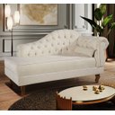 Ver imagem 2 de Divã Recamier Chesterfield Elisabeth 160cm Lado Direito Linho Marfim
