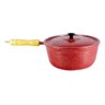 Caçarola Panela De Alumínio Craqueada Cabo De Madeira 20cm - Vermelho - 4