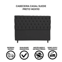 Ver imagem 4 de Cabeceira Casal Suede Preto 140x110