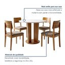 Ver imagem 5 de Conjunto Sala de Jantar 4 Lugares Redonda Tampo de Vidro 135cm Mesa e Cadeira Ana Marrom/Cinamomo/Off White/Linho Bege