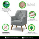 Ver mais imagens de Poltrona Decorativa Bordada Magali Veludo Cinza Claro Lansofbr