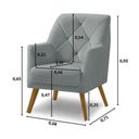 Ver imagem 5 de Poltrona Decorativa Bordada Magali Veludo Cinza Claro Lansofbr