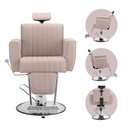 Ver imagem 1 de Cadeira Cabelereiro Barbeiro Poltrona Salão de Beleza Profissional Reclinável Estofado Apoio Pé