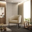 Ver imagem 2 de Kit 2 Poltronas Stella Suede Base Industrial Preto - D’Rossi Marrom Rato