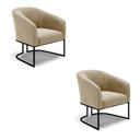 Ver imagem 1 de Kit 2 Poltronas Stella Suede Base Industrial Preto - D’Rossi Marrom Rato