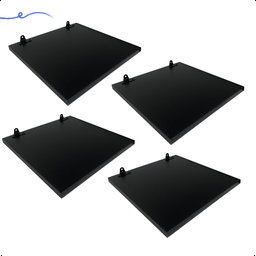 Kit 4 Prateleira Preta 30X30 + Suporte Flutuante Mdf  Organizadora Decoração Cozinha Banheiro Sala - 2
