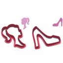 Ver imagem 2 de Kit Cortador Doce Impresso Barbie Silhueta Cabeça Busto e Sapato Salto Alto Fashion:6cm