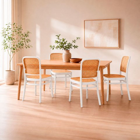 Kit 4 Cadeiras Roma Design Moderno em Polipropileno para Sala de Jantar Branco