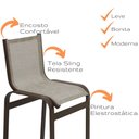 Ver imagem 7 de Banqueta de Alumínio para Área Externa Banco para Balcão Bar Marrom Bege