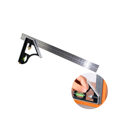 Esquadro 12" Combinado com Régua Deslizante 30 cm