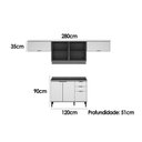 Ver imagem 2 de Cozinha Modulada Completa Alpha 4 Peças (3aéreos+1balcão) C4p180 Freijo/off White - Carraro