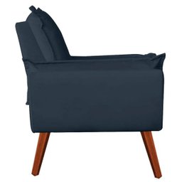 Poltrona Opala Decorativa Suede Azul Marinho - Kasa Sofá - 2