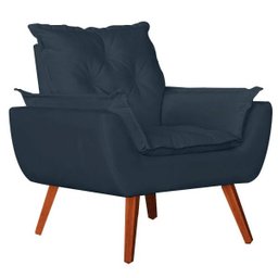 Poltrona Opala Decorativa Suede Azul Marinho - Kasa Sofá - 3