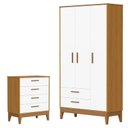 Ver imagem 1 de Guarda Roupa Infantil Flip 3 Portas com Cômoda Gaveteiro Infantil Flip Branco Acetinado Savana - Rel