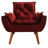 Poltrona Opala Decorativa Veludo Bordo - Kasa Sofá - 3