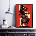 Ver imagem 1 de Quadro Poster Candomblé Ogum 33x24cm:madeira Branca