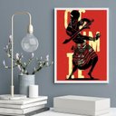 Ver imagem 2 de Quadro Poster Candomblé Ogum 33x24cm:madeira Branca