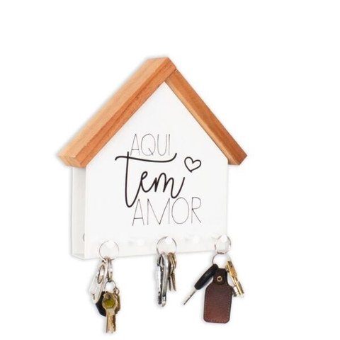 Porta-chaves e Correspondência Amor Madeira e Aço Geguton