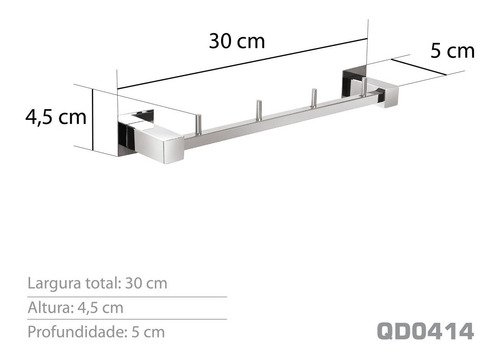 Cabideiro C4 Inox - Kromus Qd0414 - 3