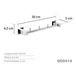 Cabideiro C4 Inox - Kromus Qd0414 - 3