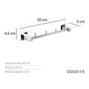 Ver imagem 3 de Cabideiro C4 Inox - Kromus Qd0414