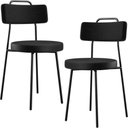 Ver imagem 1 de Kit 02 Cadeiras Decorativas Para Sala De Jantar Barcelona F01 Couríssimo Preto - Lyam Decor