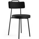 Ver imagem 3 de Kit 02 Cadeiras Decorativas Para Sala De Jantar Barcelona F01 Couríssimo Preto - Lyam Decor