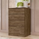 Ver imagem 2 de Cômoda Ms913 61cm 4 Gavetas Linha Cômoda Castanho Wood Moval