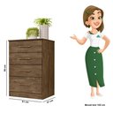 Ver imagem 3 de Cômoda Ms913 61cm 4 Gavetas Linha Cômoda Castanho Wood Moval