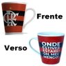 Caneca de Porcelana Allmix Flamengo Onde Estiver Estarei Oh Mengo 290 Ml Oficial Licenciada Branca - 4