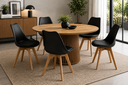 Ver imagem 1 de Kit 5 Cadeiras Eames Wood Leda Preta Polipropileno Base Madeira