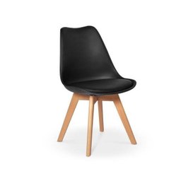 Kit 6 Cadeiras Eames Wood Leda Design - Preta - 2