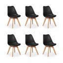 Ver imagem 2 de Kit 6 Cadeira Saarinen Preta em Polipropileno com Base Wood para Sala e Quarto