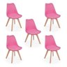 Kit 5 Cadeiras Eames Wood Leda Design - Rosa - 1