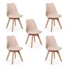 Kit 5 Cadeiras Eames Wood Leda Design - Nude - 1