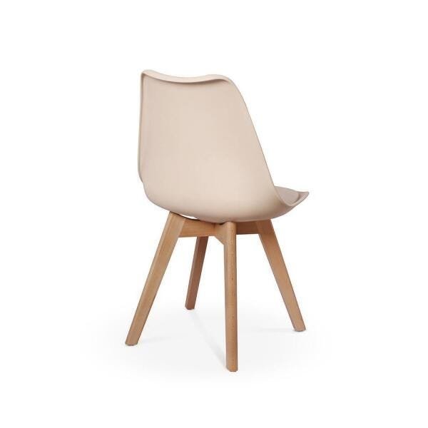 Kit 6 Cadeiras Eames Wood Leda Design - Nude - 3