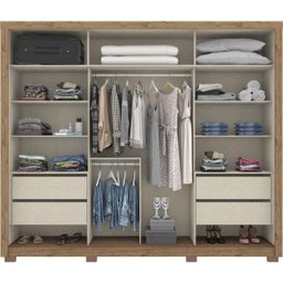 Guarda-Roupa de Casal 2 Portas Deslizantes 4 Gavetas Palace Henn - 3