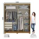 Ver imagem 4 de Guarda-Roupa de Casal 2 Portas Deslizantes Verg Henn - Nature/Off-White