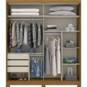 Ver imagem 3 de Guarda-Roupa de Casal 2 Portas Deslizantes Verg Henn - Nature/Off-White