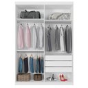 Ver imagem 3 de Guarda Roupa Casal Vila Serena 4 Portas de Bater 3 Gavetas Branco Framar