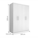 Ver imagem 5 de Guarda Roupa Casal Vila Serena 4 Portas de Bater 3 Gavetas Branco Framar