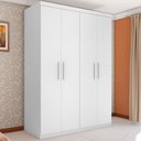 Ver imagem 1 de Guarda Roupa Casal Vila Serena 4 Portas de Bater 3 Gavetas Branco Framar