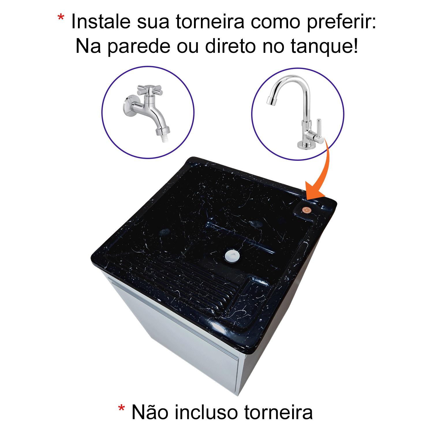 Tanque de Fibra Grande 40l com Gabinete Mdf 55cm Montado - 4