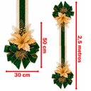 Ver imagem 5 de Escapulário Natalino Verde Flor Dourado Decoração Porta 2,5m