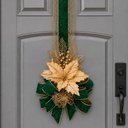 Ver imagem 3 de Escapulário Natalino Verde Flor Dourado Decoração Porta 2,5m