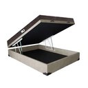 Ver imagem 1 de Cama Box Baú Casal Colchão Espuma D33 Bordado + Box Suede Bege Rc Sono Leve 56x138x188