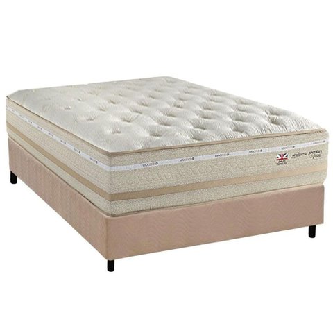 Conjunto Box Casal: Colchão Molas Herval Maxspring C1626 + Base Crc Suede Clean (138x188)
