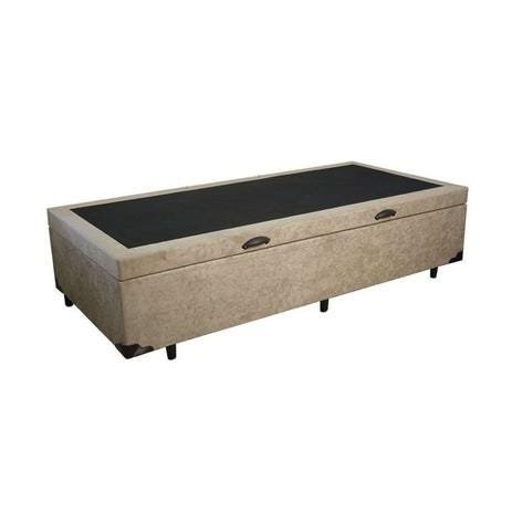 Base Cama Box Baú Solteiro Suede Bege Rc Sono Leve 42x88x188 - 2