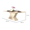 Ver imagem 3 de Conjunto Sala de Jantar Mesa Zafira Tampo Chanfrado e 6 Cadeiras Vegas Bege/Marfim Yescasa